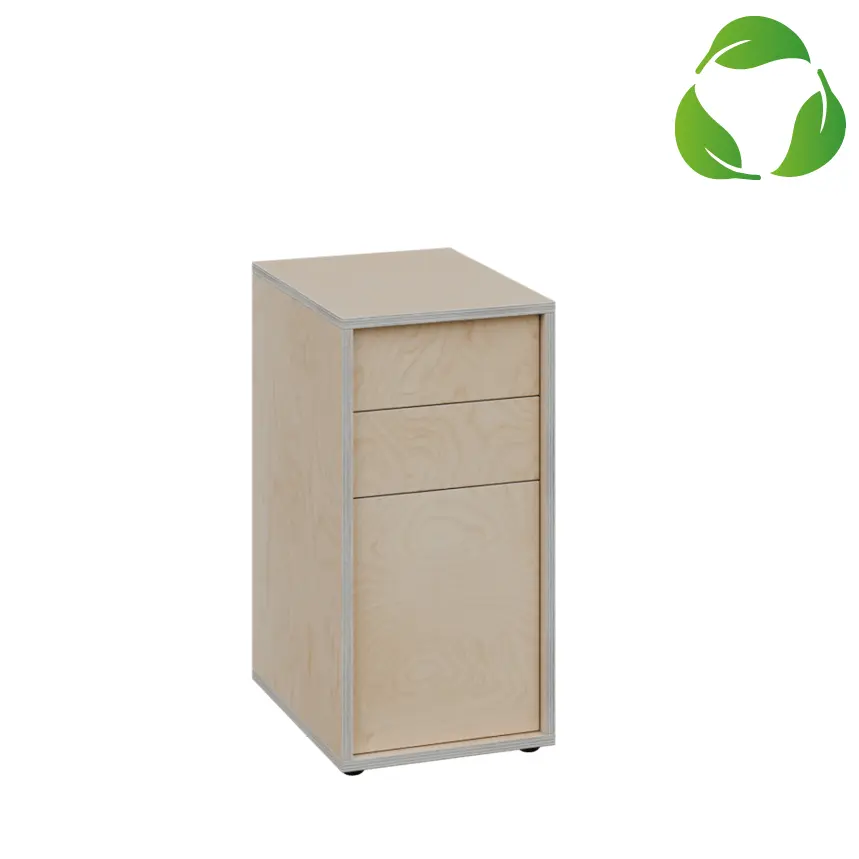 ECO 21 kontejner, 2 zásuvky nízké, 1 vysoká, deska 18 mm, 710x350x500, překližka bříza